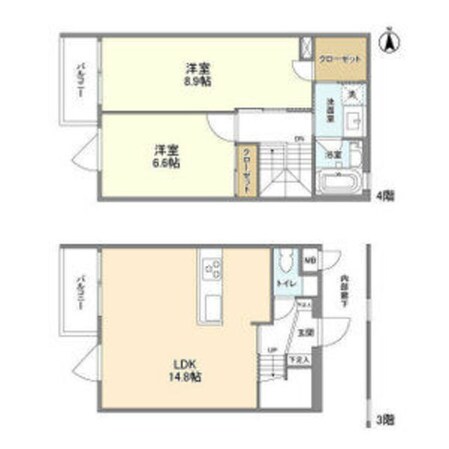 芦屋駅 徒歩6分 3-4階の物件間取画像